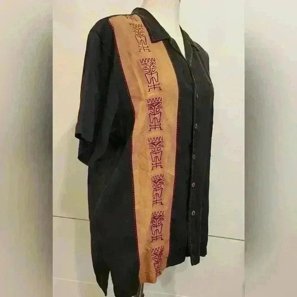 Men's Vintage Club Tiki Classics 100% Silk Hawaiian Vacation Shirt - Picture 2 of 7